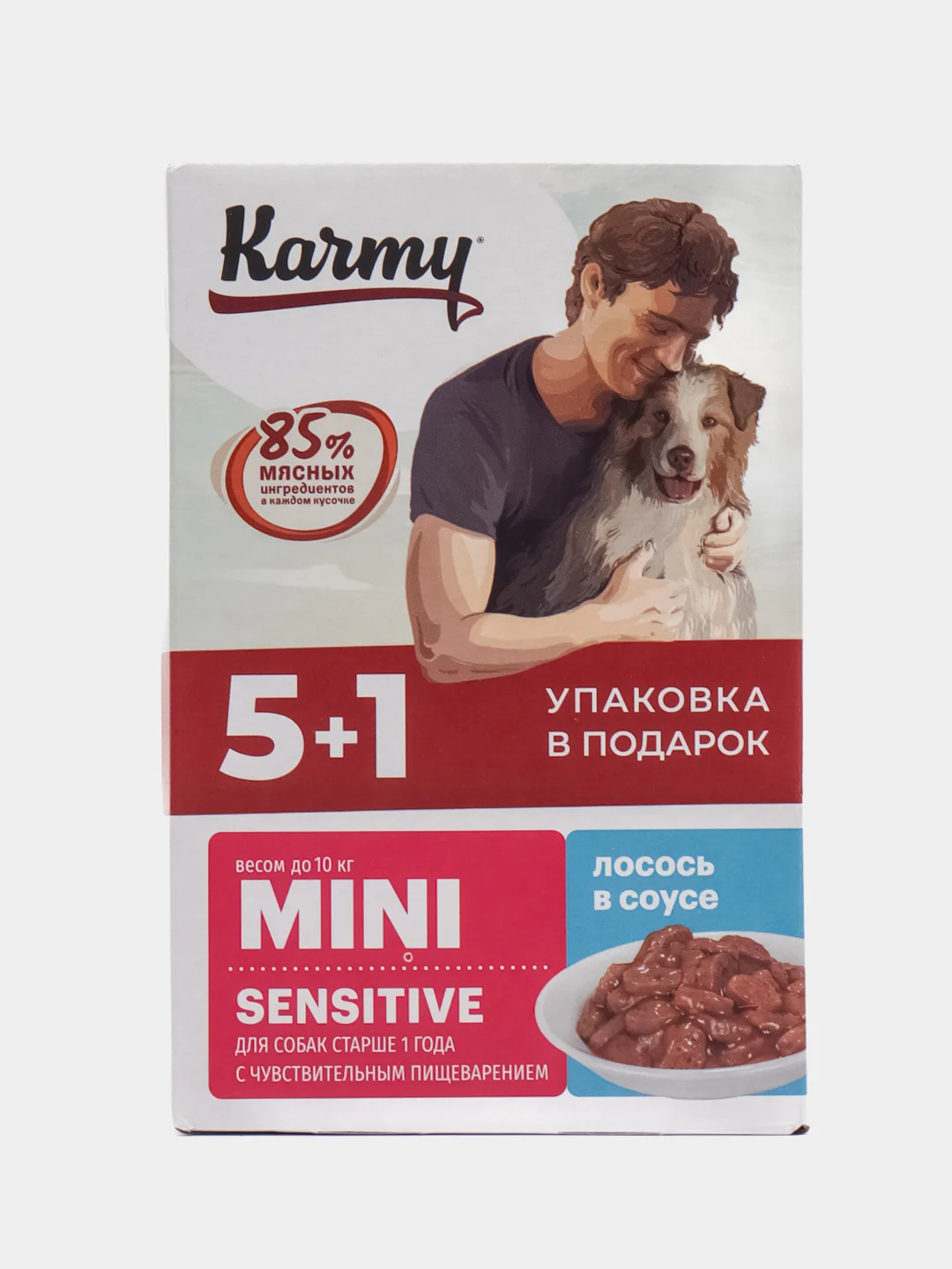 Корм для собак мелких пород KARMY Sensitive, лосось в соусе, 6 штук