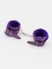 Фиолетовый мягкие наручники с мехом для БДСМ, 4 цвета