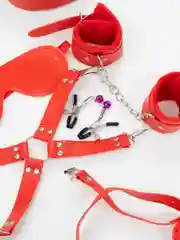 Красный бдсм набор, 10 предметов