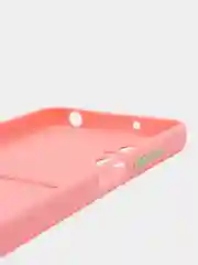 Розовый силиконовый чехол Xiaomi Poco M5 4G 2022, Poco M4 5G (Поко М4 5Г, М5 4Г 2022), с карманом для карт, прозрачный