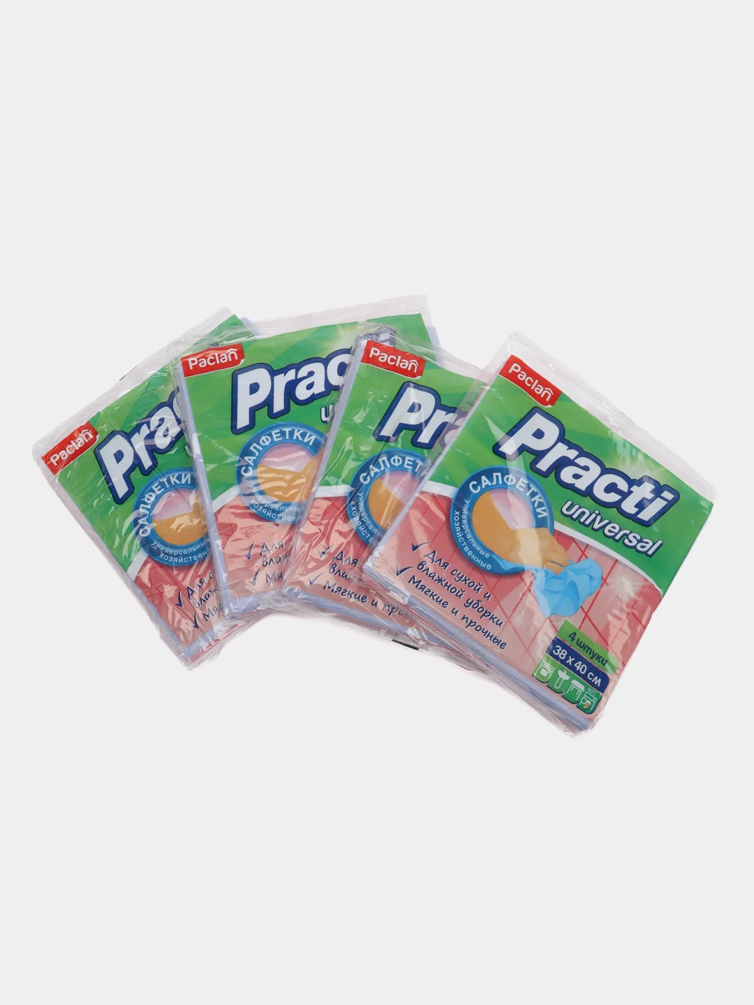 Салфетки универсальные, хозяйственные, Practi universal PACLAN, 4 штуки, 38*40 см