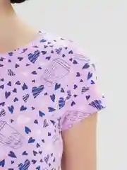 Лавандовый платье женское, домашняя сорочка, хлопок
