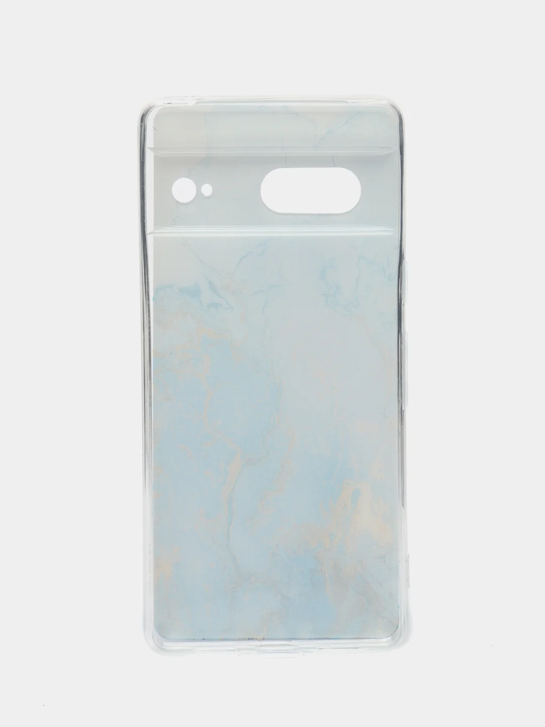 Светло-синий силиконовый чехол на Google Pixel 7 / Гугл Пиксель 7 прозрачный, с рисунком, защита камеры