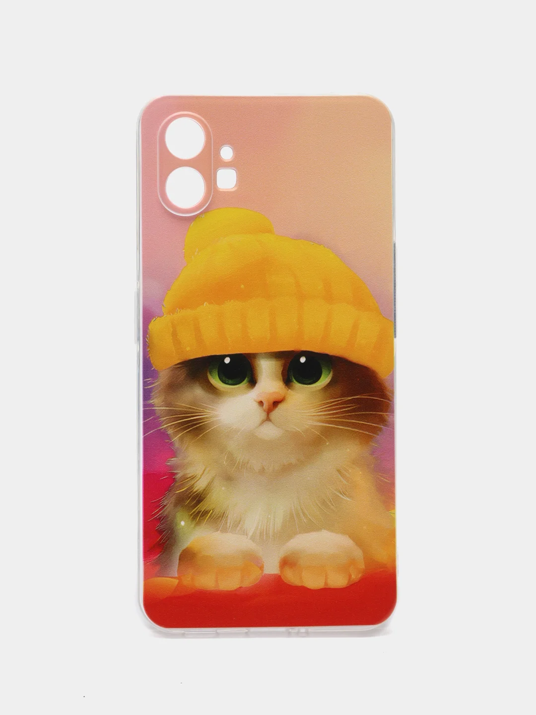 Желтый силиконовый чехол на Nothing Phone 1 / Нотинг Фон 1 прозрачный, с рисунком, защита камеры
