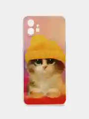 Желтый силиконовый чехол на Nothing Phone 1 / Нотинг Фон 1 прозрачный, с рисунком, защита камеры