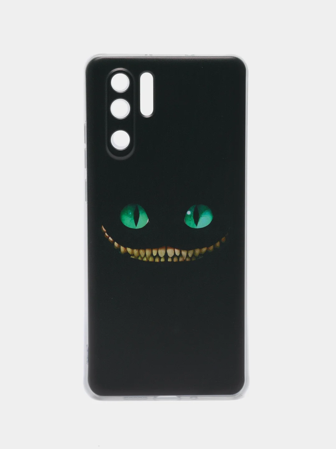 Черный силиконовый чехол на Huawei P30 Pro / Хуавей P30 Pro прозрачный, с рисунком, защита камеры