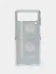 Хром силиконовый чехол на Samsung Galaxy Z Flip 4 / Самсунг Z Flip 4 с рисунком, защита камеры