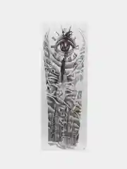 Коралловый меланж переводные временные водные татуировки  черно-белые(17X48 см) рукав