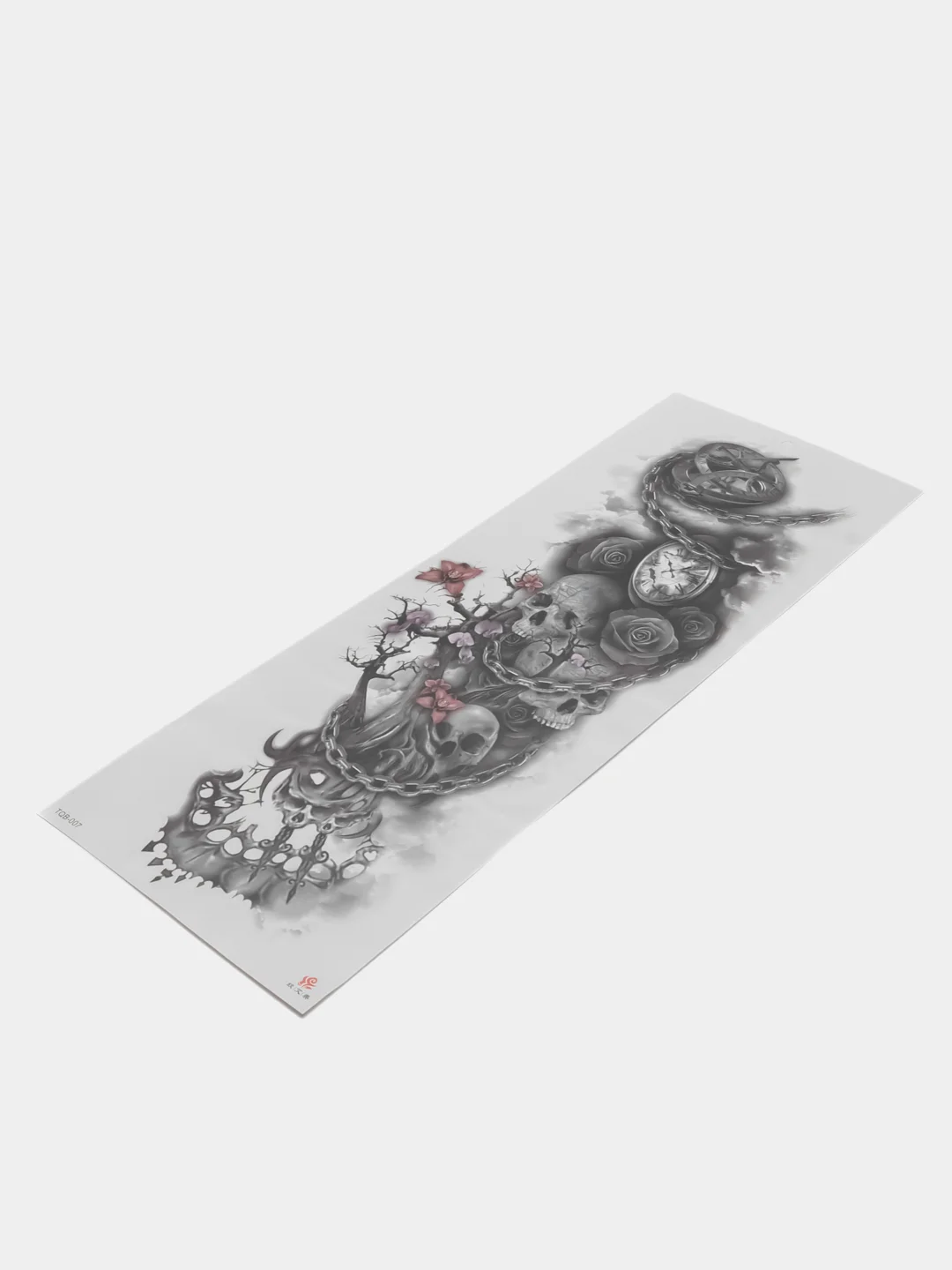Бирюзовый переводные временные водные татуировки черно-белые(17X48 см) рукав