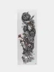 Бирюзовый переводные временные водные татуировки  черно-белые(17X48 см) рукав