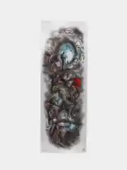 Бордовый переводные временные водные татуировки  черно-белые(17X48 см) рукав