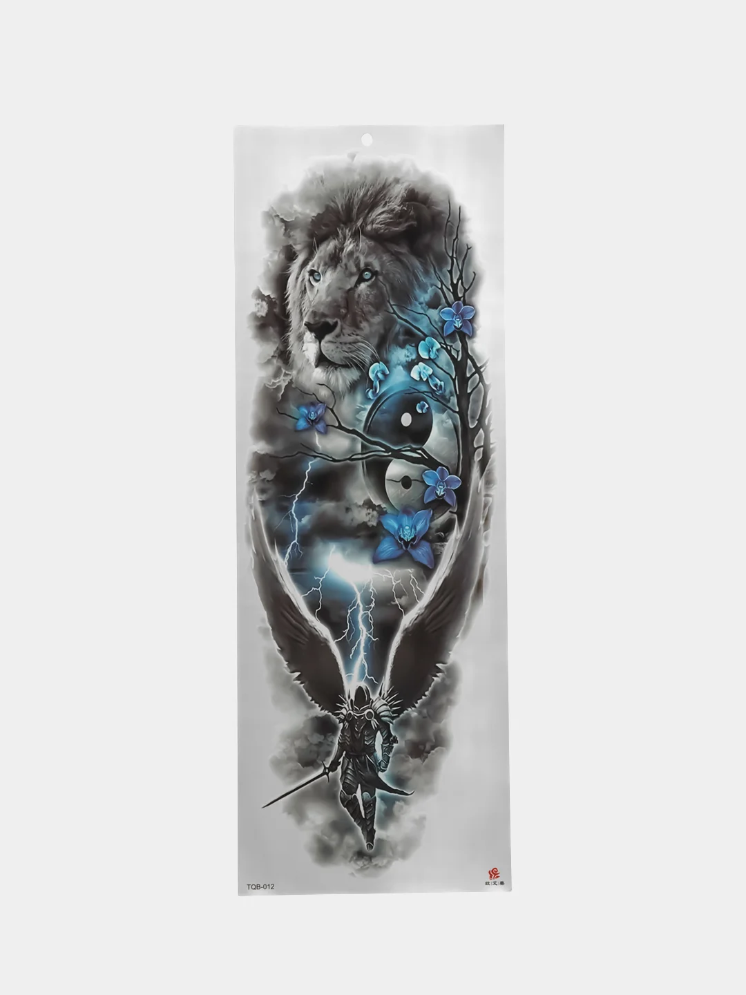 Горчичный переводные временные водные татуировки черно-белые(17X48 см) рукав