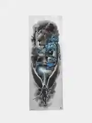 Горчичный переводные временные водные татуировки  черно-белые(17X48 см) рукав