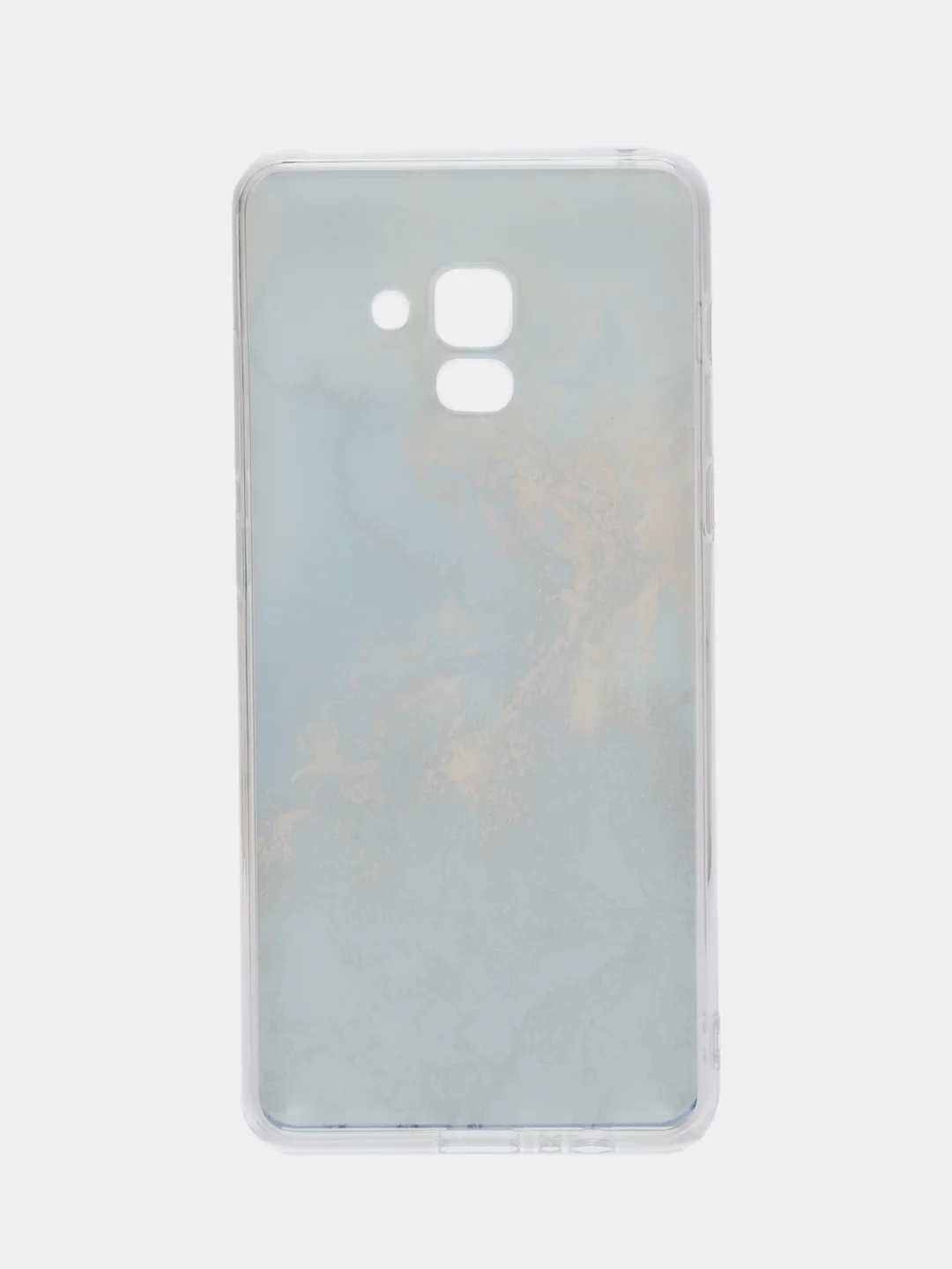 Бирюзовый чехол на Samsung Galaxy A8 Plus 2018 / Самсунг A8 Plus с рисунком, защита камеры