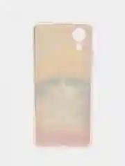 Голубой силиконовый чехол на Oppo A17K/Оппо A17К, прозрачный, с рисунком, защита камеры