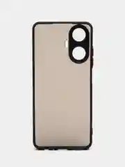 Черный чехол для Realme C55 матовый, с цветными бортиками
