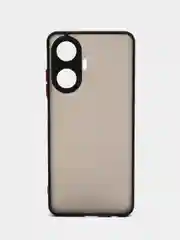 Черный чехол для Realme C55 матовый, с цветными бортиками