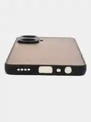 Черный чехол для Realme C55 матовый, с цветными бортиками