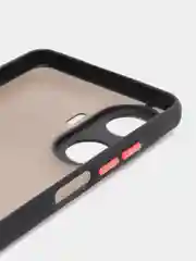 Черный чехол для Realme C55 матовый, с цветными бортиками
