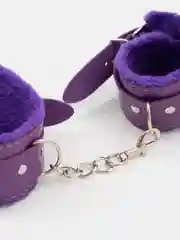 Фиолетовый мягкие наручники с мехом для БДСМ, 4 цвета