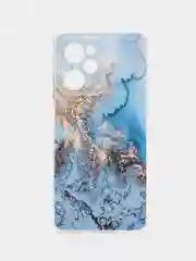 Голубой чехол на Xiaomi Poco X5 Pro 5G / Поко Х5 Про 5G прозрачный, с рисунком, защита камеры
