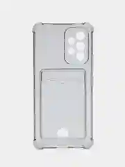 Черный чехол для Samsung Galaxy A53 (Самсунг Галакси А53) 5G, прозрачный, с карманом для карты
