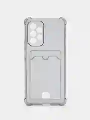 Черный чехол для Samsung Galaxy A53 (Самсунг Галакси А53) 5G, прозрачный, с карманом для карты