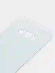 Светло-синий силиконовый чехол на Samsung Galaxy S8 / Самсунг S8 прозрачный, с рисунком, защита камеры