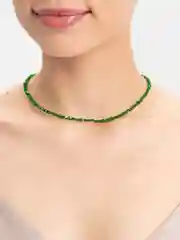 Зеленый чокер из ювелирного стекла "Радужный"
