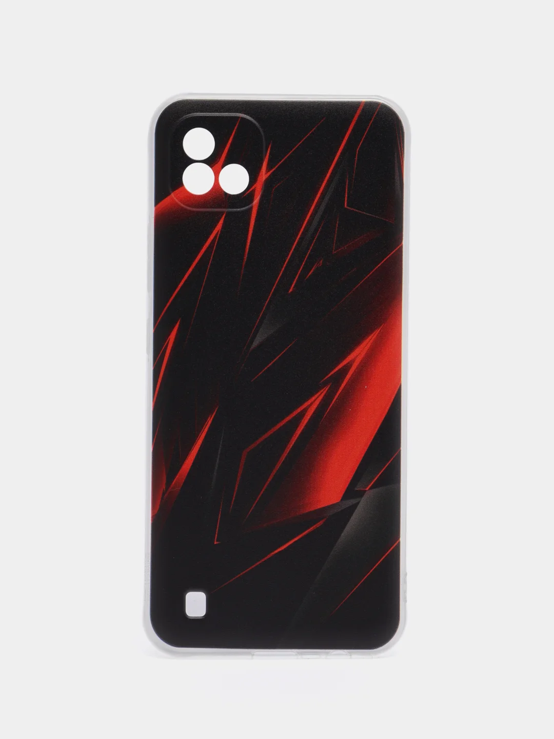 Красный силиконовый чехол на Oppo Realme C11 2021 / Реалми С11 2021 с рисунком, защита камеры