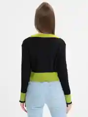 Лайм вязаный короткий женский кардиган