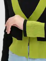 Лайм вязаный короткий женский кардиган