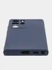 Темно-синий чехол для Samsung Galaxy S22 Ultra (Самсунг Галакси С22 Ультра), силиконовый, матовый