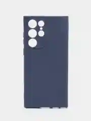 Темно-синий чехол для Samsung Galaxy S22 Ultra (Самсунг Галакси С22 Ультра), силиконовый, матовый