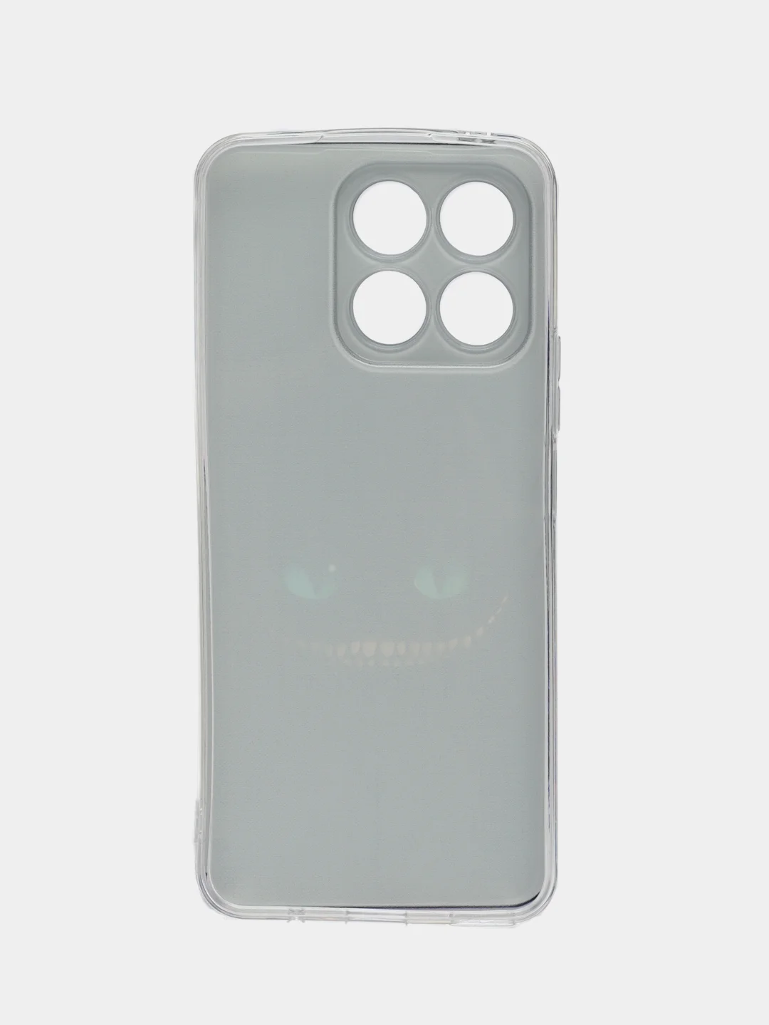 Черный силиконовый чехол на Honor X8A / Хонор X8A прозрачный, с рисунком, защита камеры