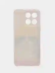 Желтый силиконовый чехол на Honor X8A / Хонор X8A прозрачный, с рисунком, защита камеры