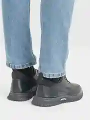 Угольный кроссовки мужские осенние утепленные с мехом
