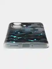 Бирюзовый чехол на Realme 10 Pro+ / Реалми 10 Про плюс прозрачный, с рисунком, защита камеры