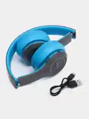Голубой беспроводные блютуз наушники P47 Wireless