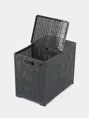 Белый складная корзина для белья, с крышкой