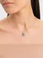 Серебряный цепочка на шею с подвеской полумесяц / Кулон луна и звезда