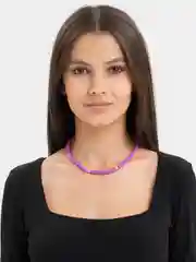 Пурпурный ожерелье-колье женское, украшение на шею, бусы