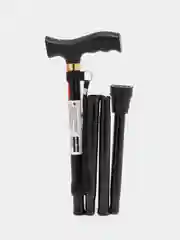 Трость алюминиевая ERGOFORCE, складная, регулируемой длины, черная, 83-93 см