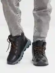 Черный зимние ботинки, детские
