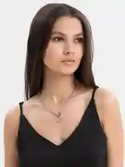 Серебряный цепь с подвеской