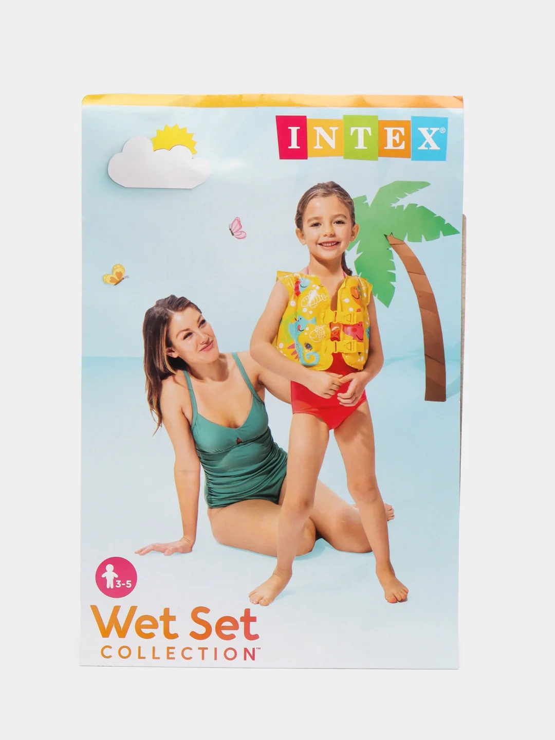 Жилет надувной Intex, спасательный "Тропические друзья", 41 х 30 см, от 3 до 5 лет