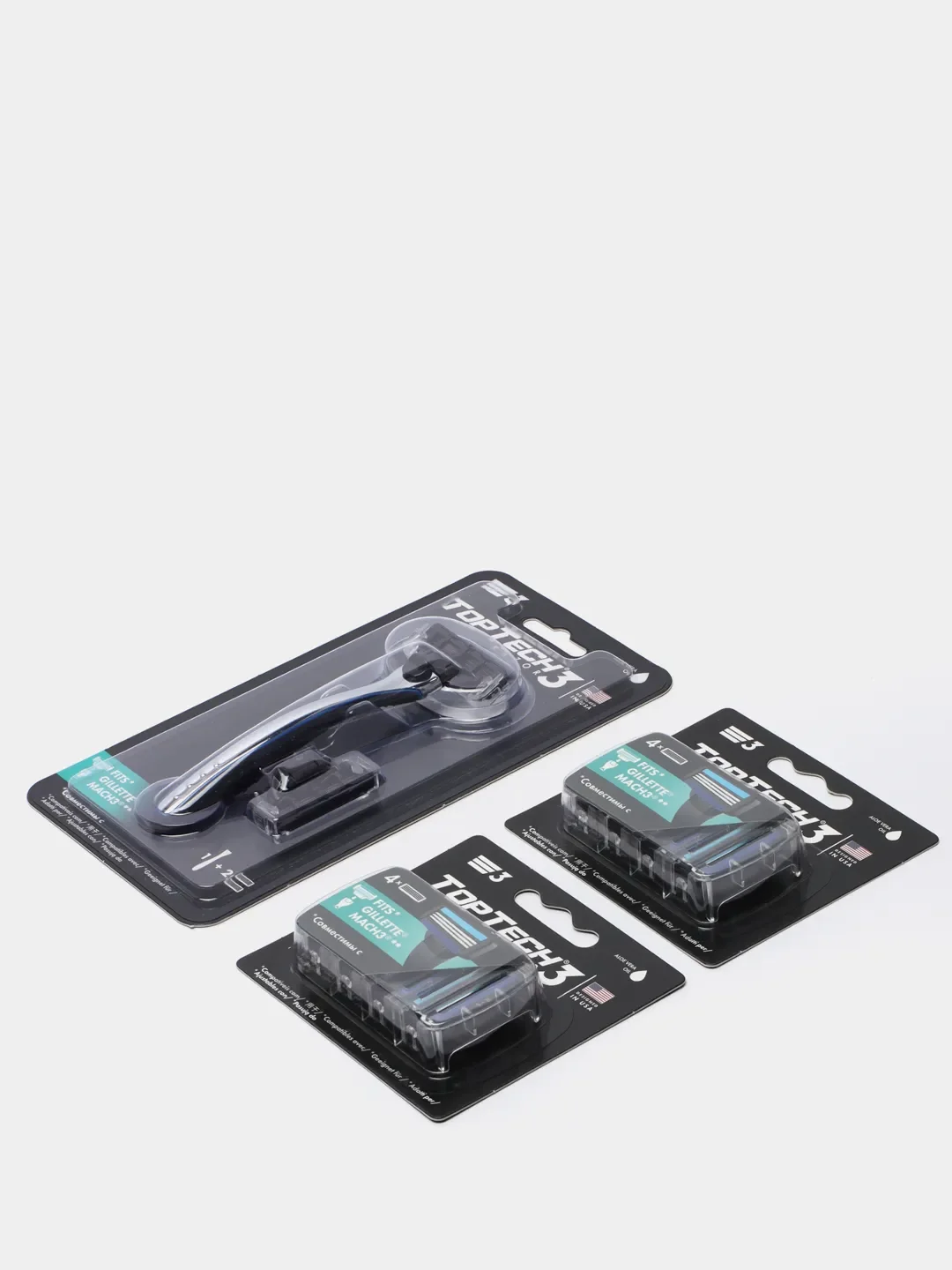Мужская бритва TopTech Razor3, сменные кассеты, совместимы с GILLEТТE Mach3, Mach3 Turbo