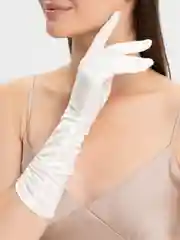 Белый перчатки женские,  атласные, свадебные, карнавальные