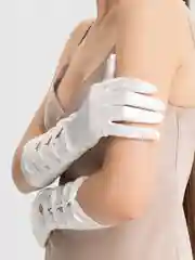 Белый перчатки женские, атласные, свадебные, карнавальные