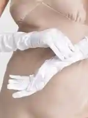 Белый перчатки женские,  атласные, свадебные, карнавальные